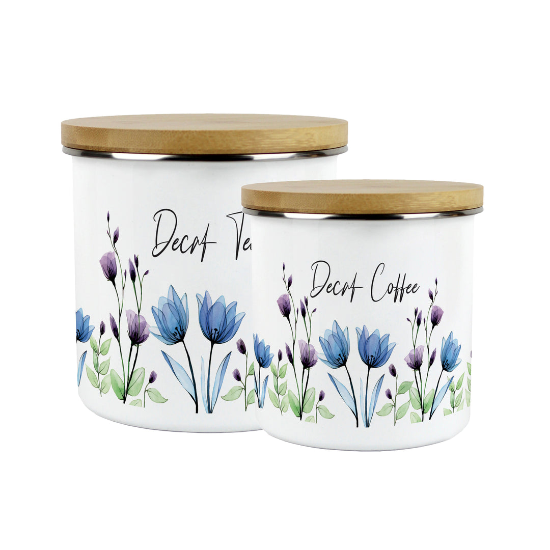 Purely Home Blooming Lovely Enamel Kitchen Canisters