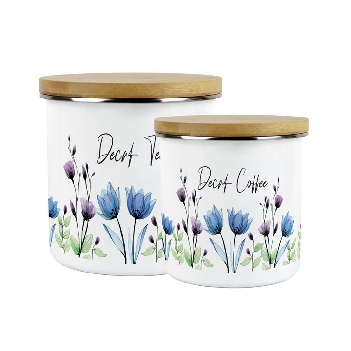 Purely Home Blooming Lovely Enamel Kitchen Canisters