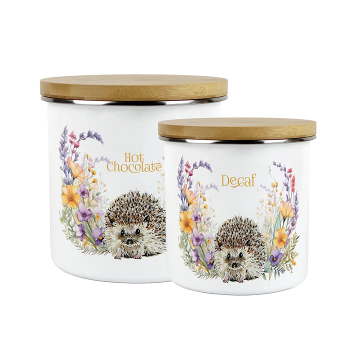 Purely Home Harriet Hedgehog Enamel Kitchen Canisters