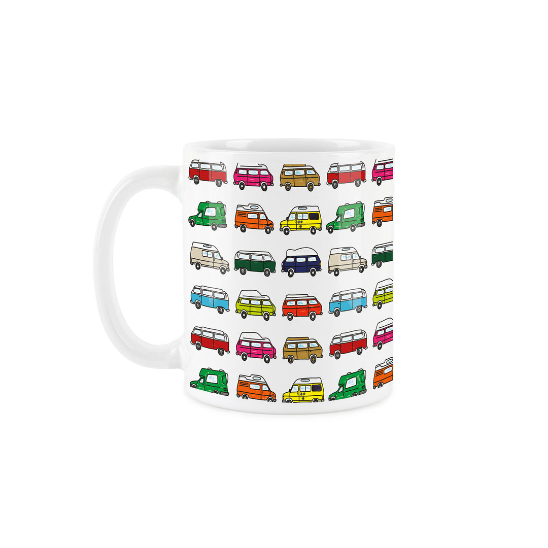 Purely Home Colourful Campervans Ceramic Mug