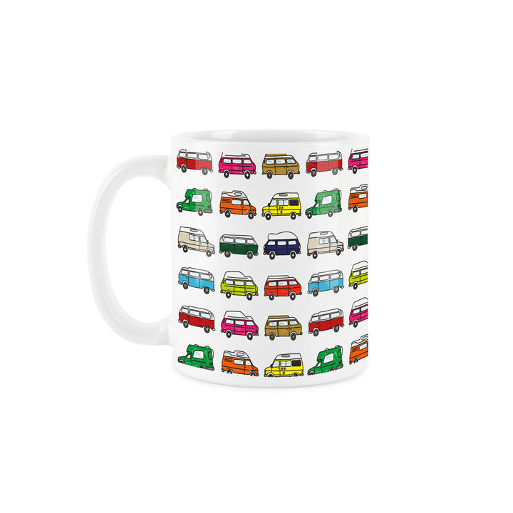 Purely Home Colourful Campervans Ceramic Mug