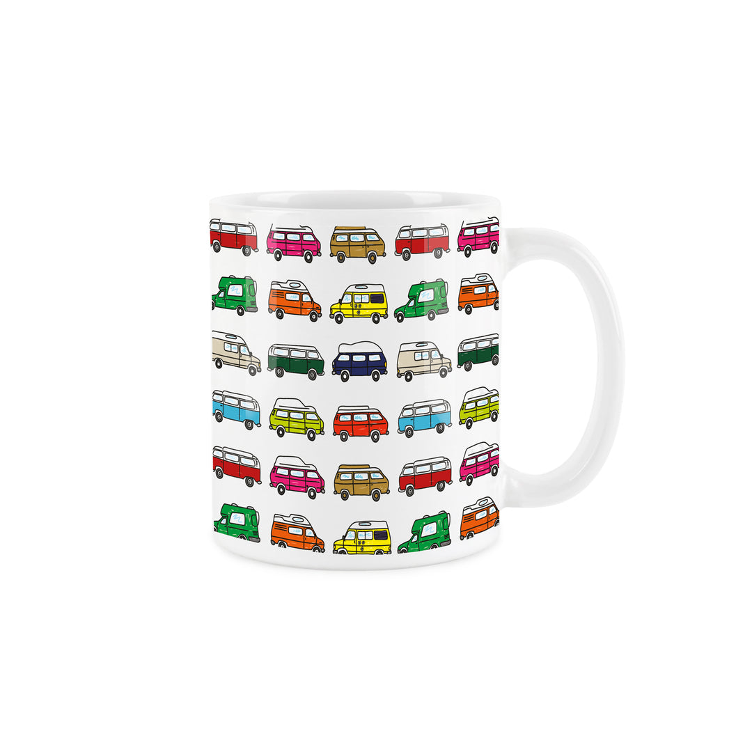 Purely Home Colourful Campervans Ceramic Mug