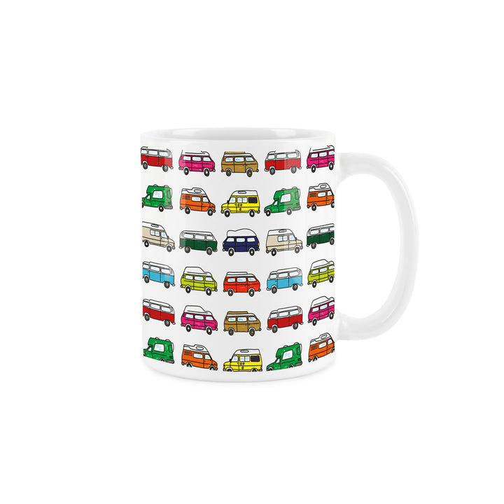 Purely Home Colourful Campervans Ceramic Mug