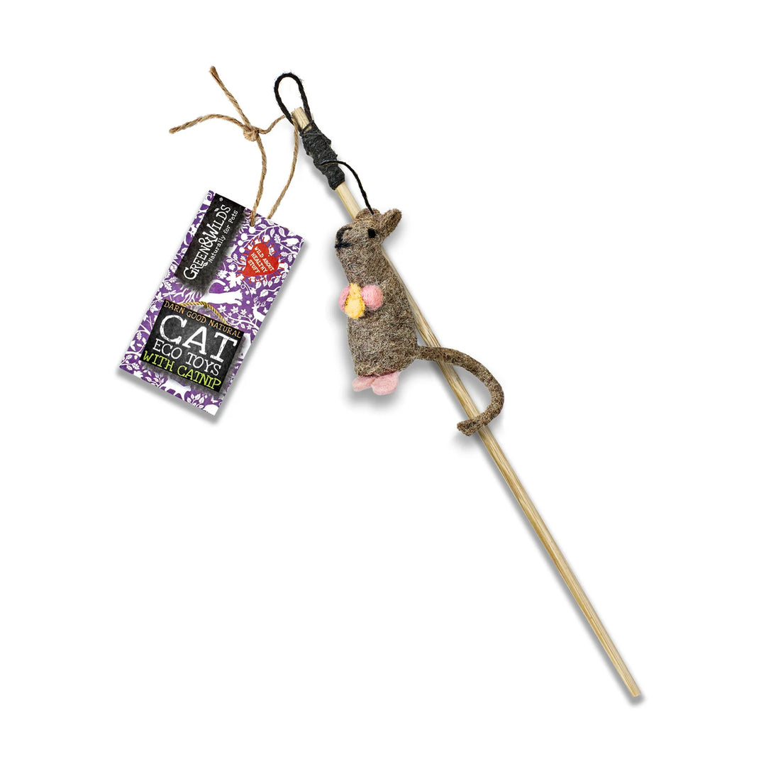 Green & Wilds Eco Cat Teaser Toy with Catnip - Baby Belle Mouse