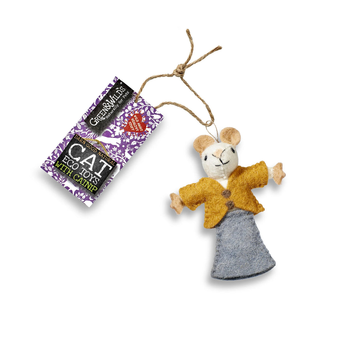 Green & Wilds Eco Cat Toy with Catnip - Nanny Mouse