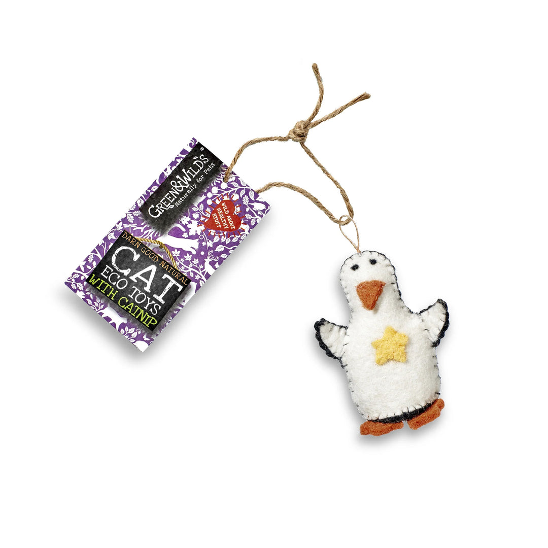 Green & Wilds Eco Cat Toy with Catnip - Penelope Penguin