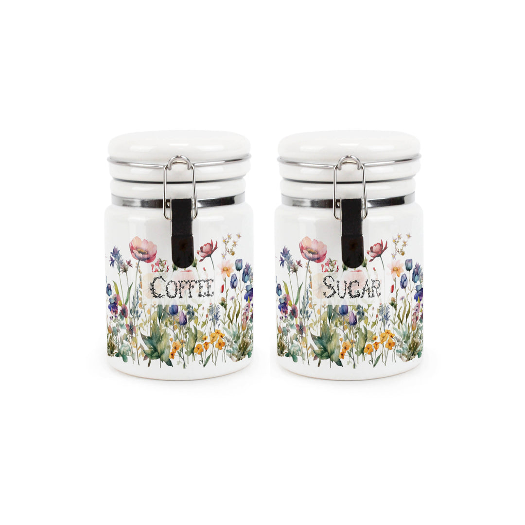 Purely Home Wildflowers Ceramic Kitchen Canister Sets