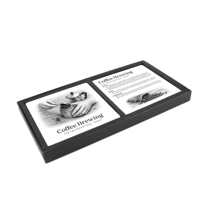 Purely Home Passions Ceramic Coaster Gift Box Set - Coffee Brewing