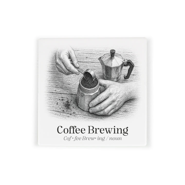 Purely Home Passions Ceramic Coaster Gift Box Set - Coffee Brewing