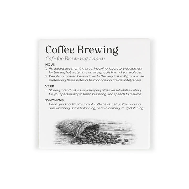 Purely Home Passions Ceramic Coaster Gift Box Set - Coffee Brewing
