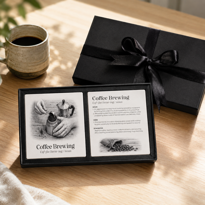 Purely Home Passions Ceramic Coaster Gift Box Set - Coffee Brewing