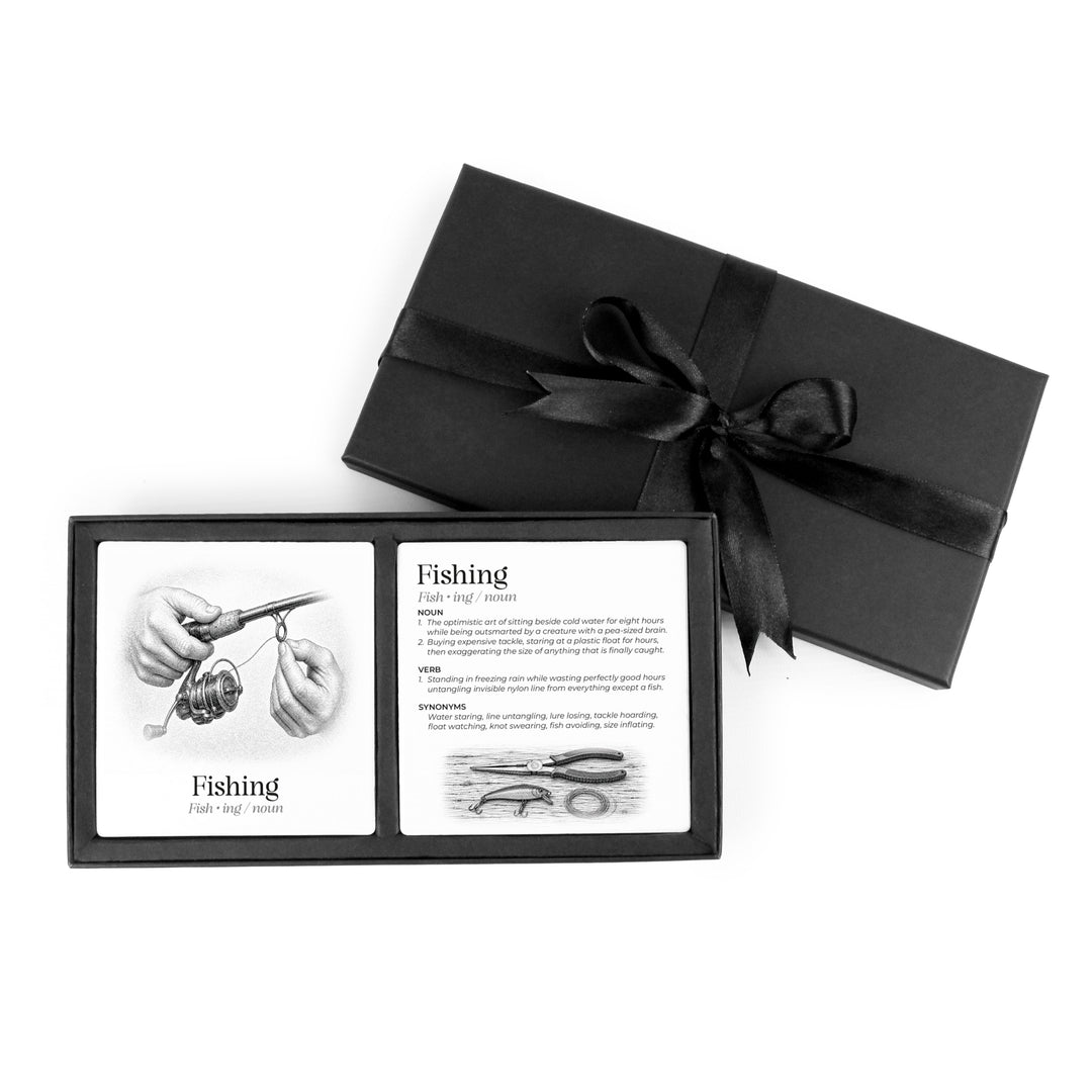 Purely Home Passions Ceramic Coaster Gift Box Set - Fishing