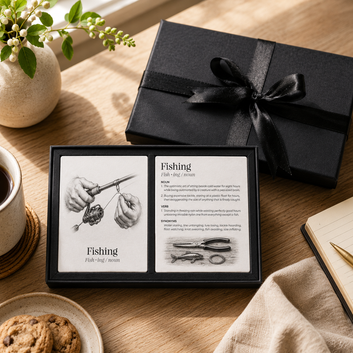 Purely Home Passions Ceramic Coaster Gift Box Set - Fishing
