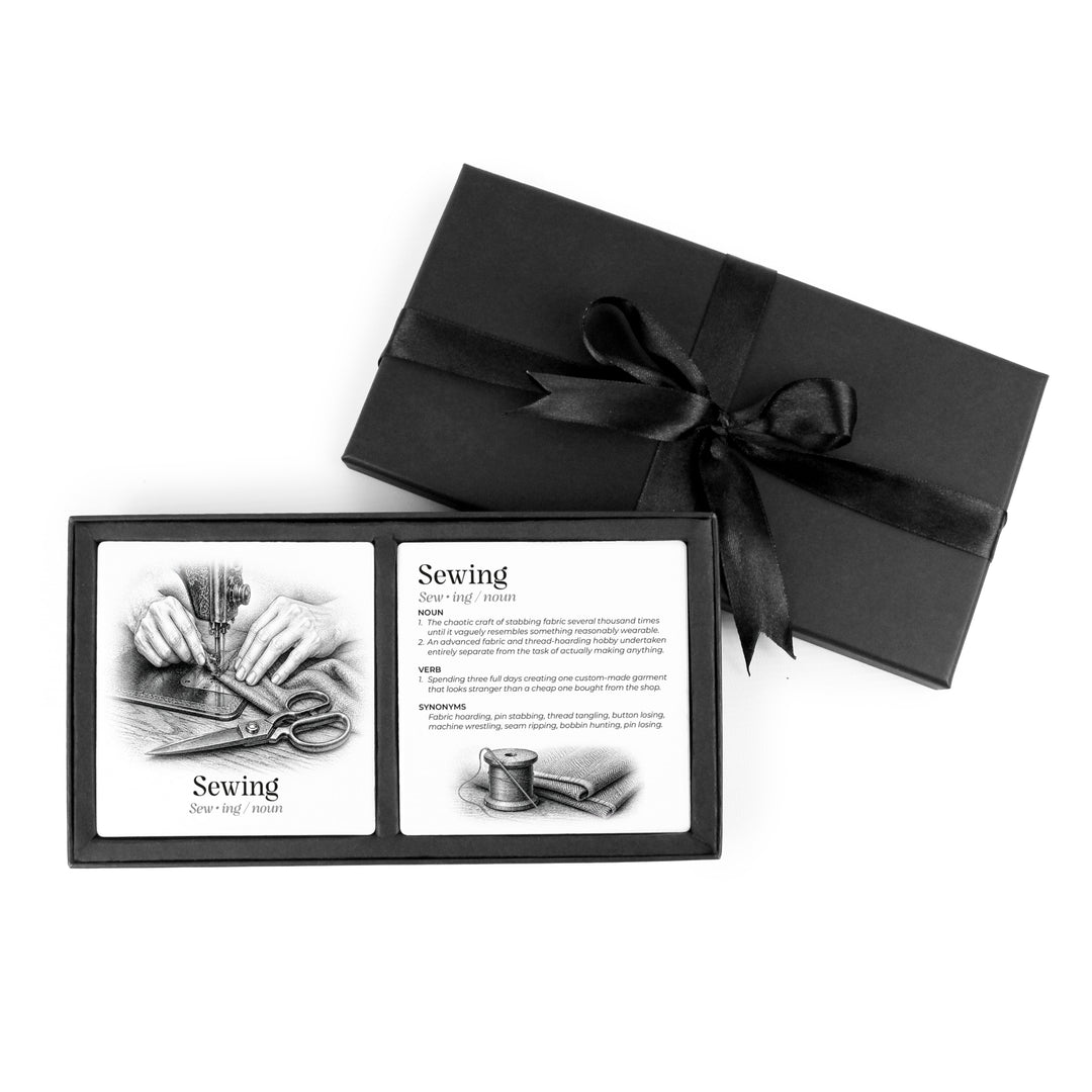 Purely Home Passions Ceramic Coaster Gift Box Set - Sewing