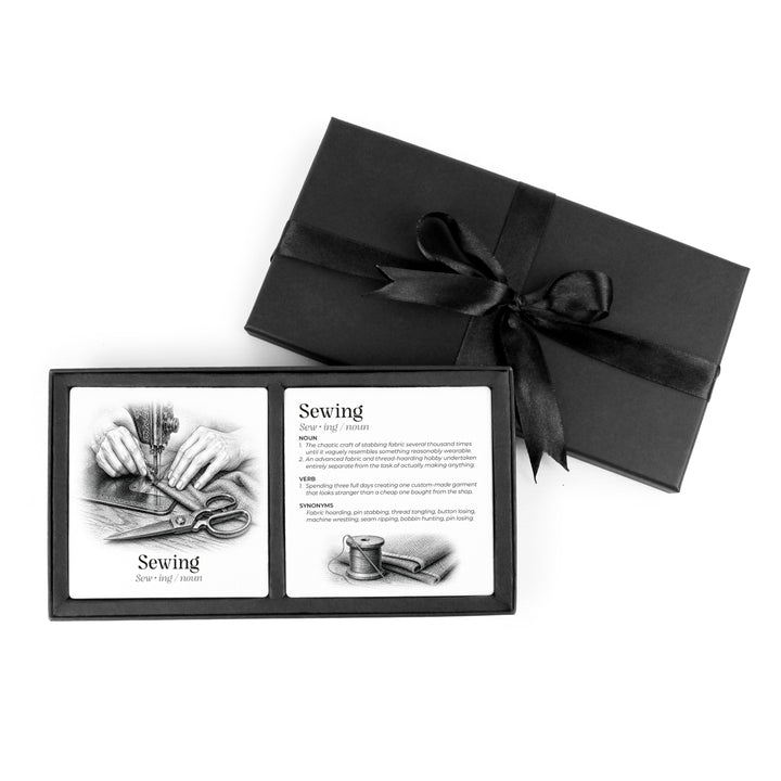 Purely Home Passions Ceramic Coaster Gift Box Set - Sewing