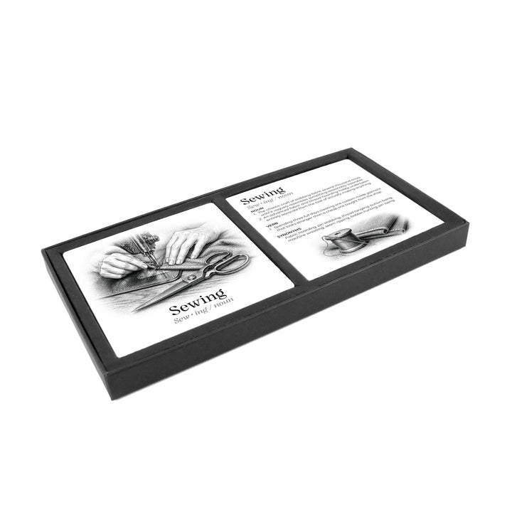 Purely Home Passions Ceramic Coaster Gift Box Set - Sewing