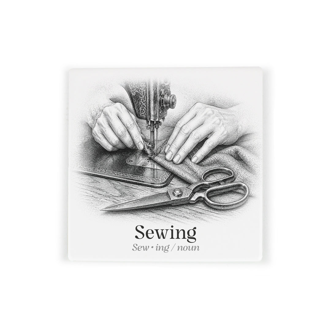 Purely Home Passions Ceramic Coaster Gift Box Set - Sewing