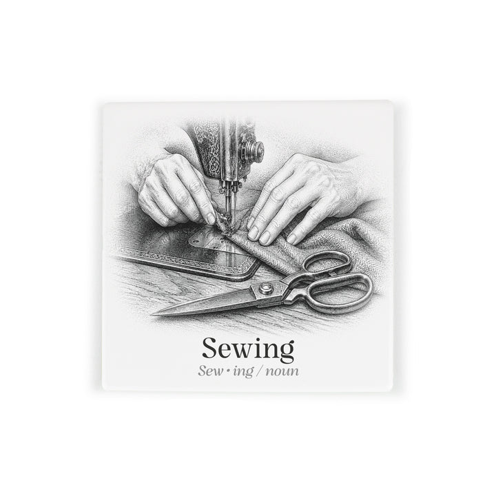 Purely Home Passions Ceramic Coaster Gift Box Set - Sewing