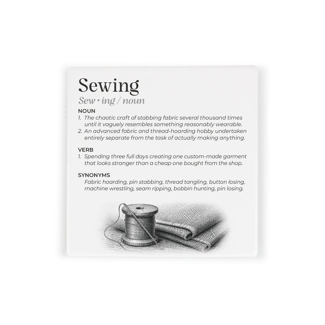 Purely Home Passions Ceramic Coaster Gift Box Set - Sewing