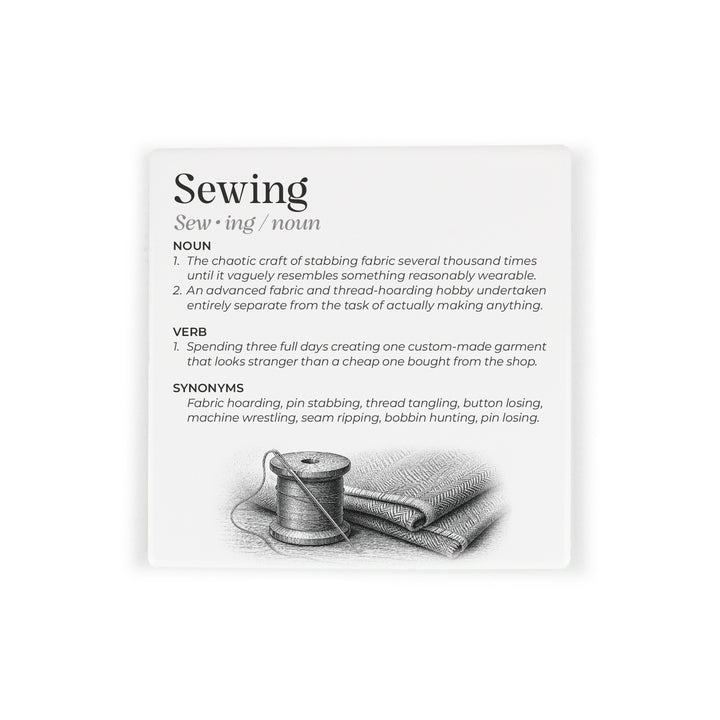 Purely Home Passions Ceramic Coaster Gift Box Set - Sewing