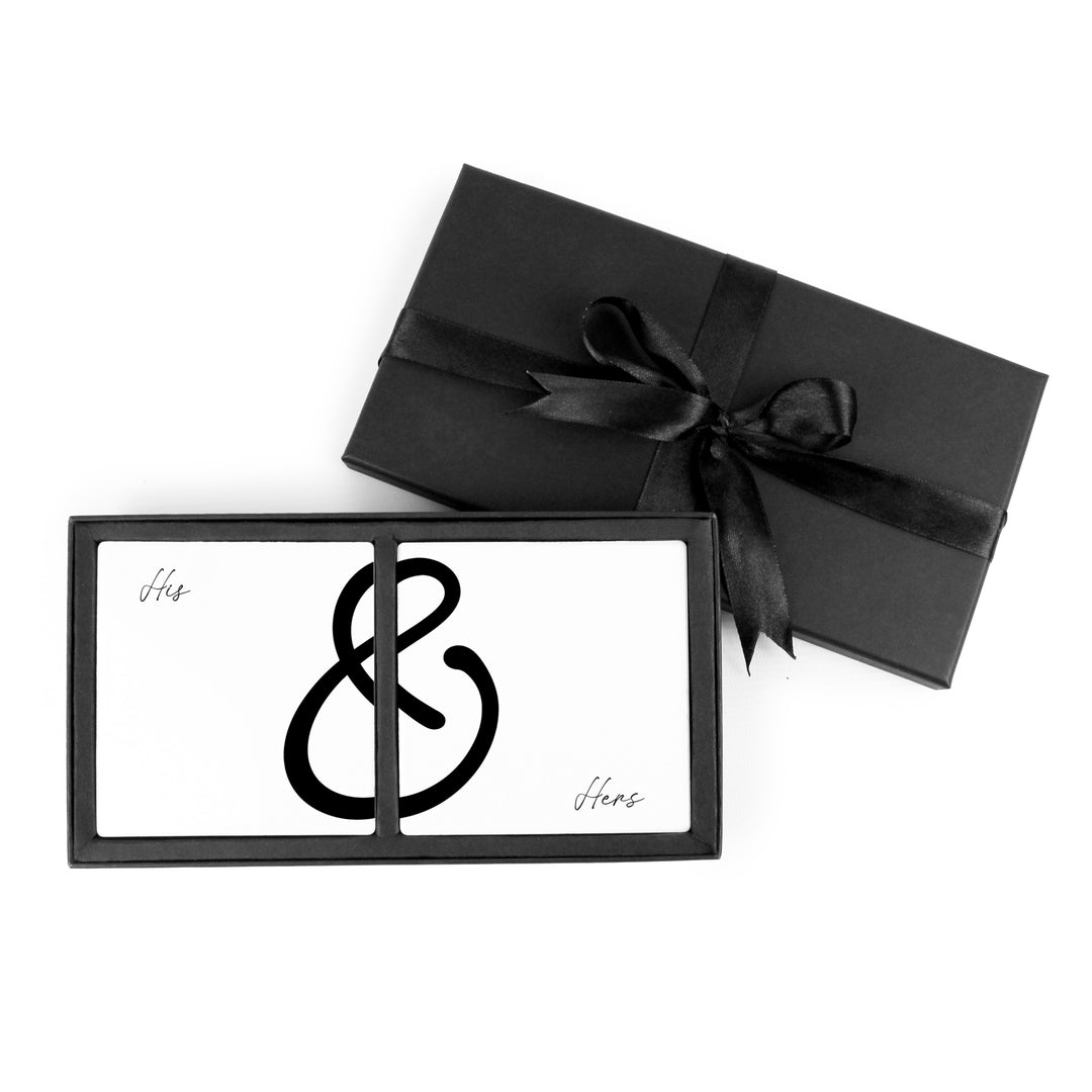 Purely Home Ceramic Coaster Gift Box Set - His & Hers
