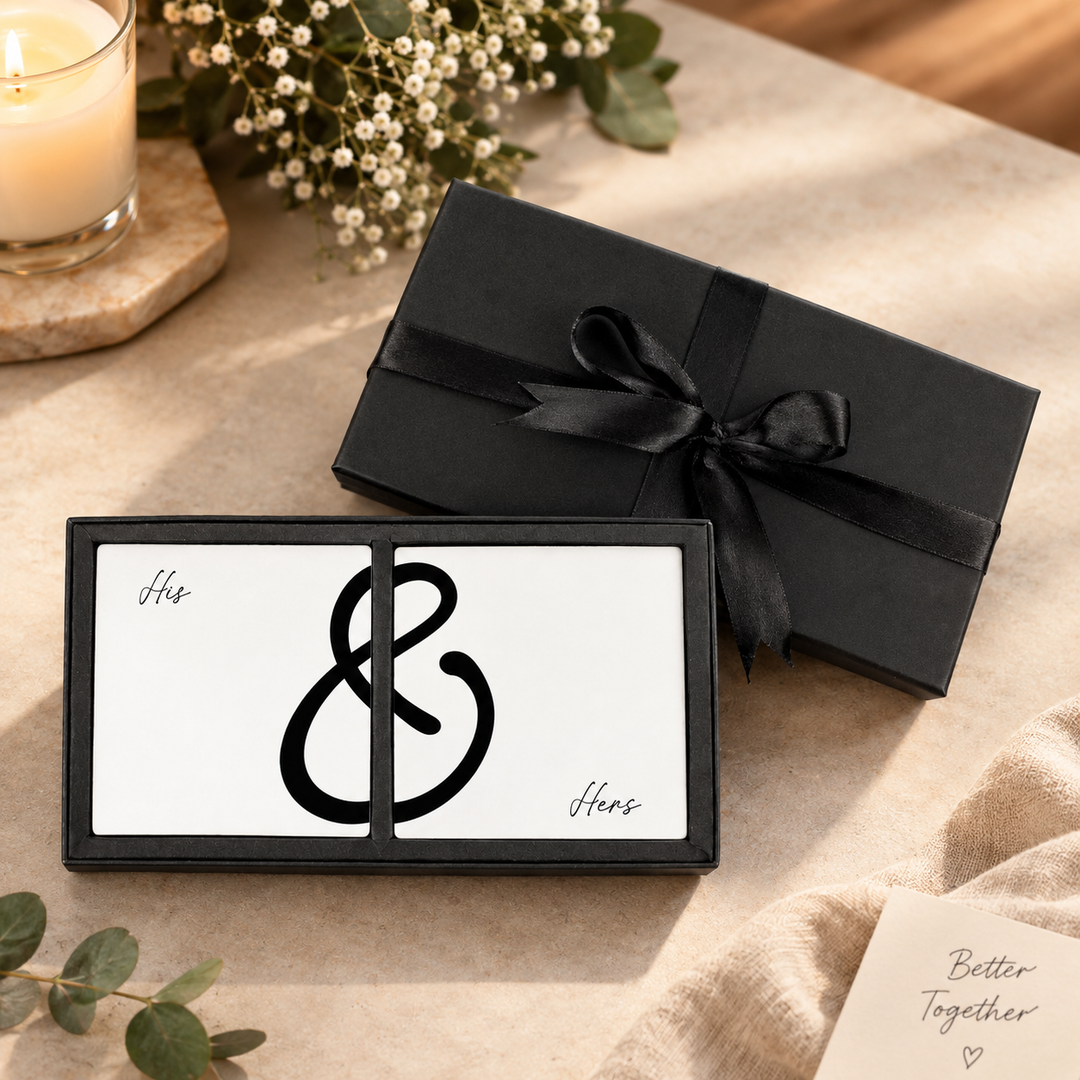 Purely Home Ceramic Coaster Gift Box Set - His & Hers