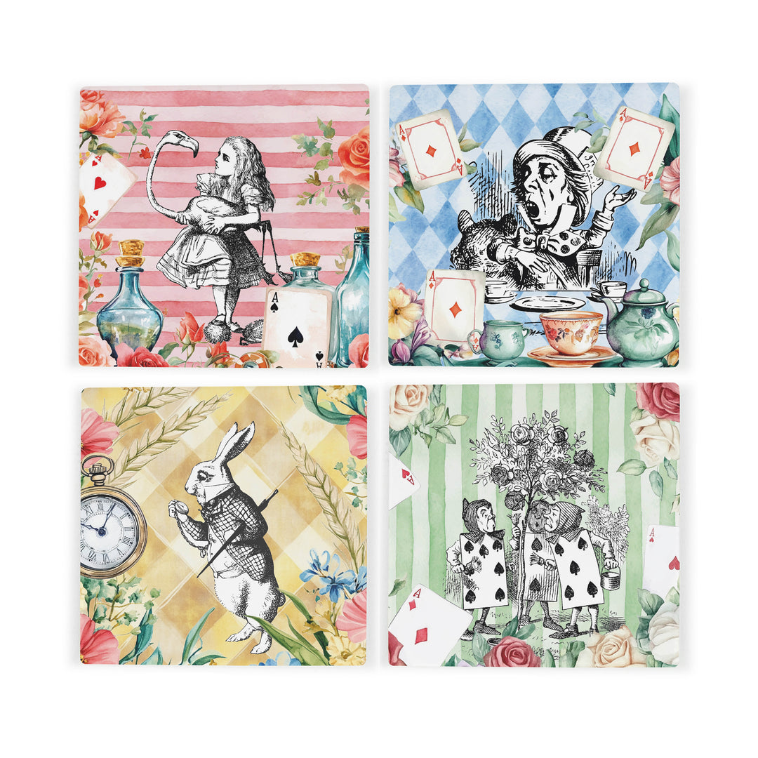 Purely Home Alice's Adventures Ceramic Coasters