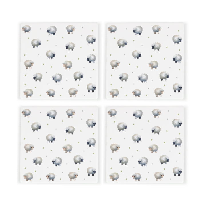 Purely Home Spring Sheep Ceramic Coasters