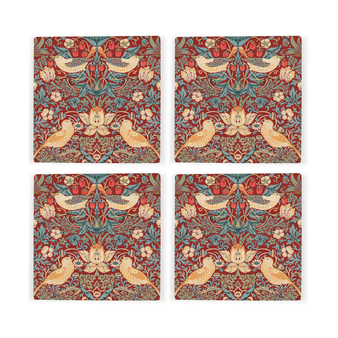 Purely Home Strawberry Thief Ceramic Coasters