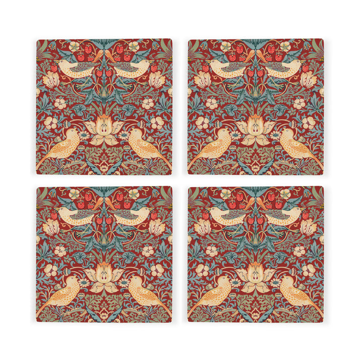 Purely Home Strawberry Thief Ceramic Coasters