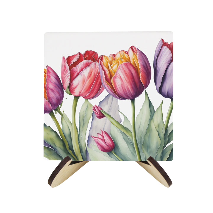 Purely Home Tulips Ceramic Coasters
