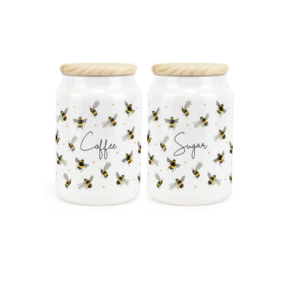 Purely Home Scattered Bees Ceramic Kitchen Canister Sets