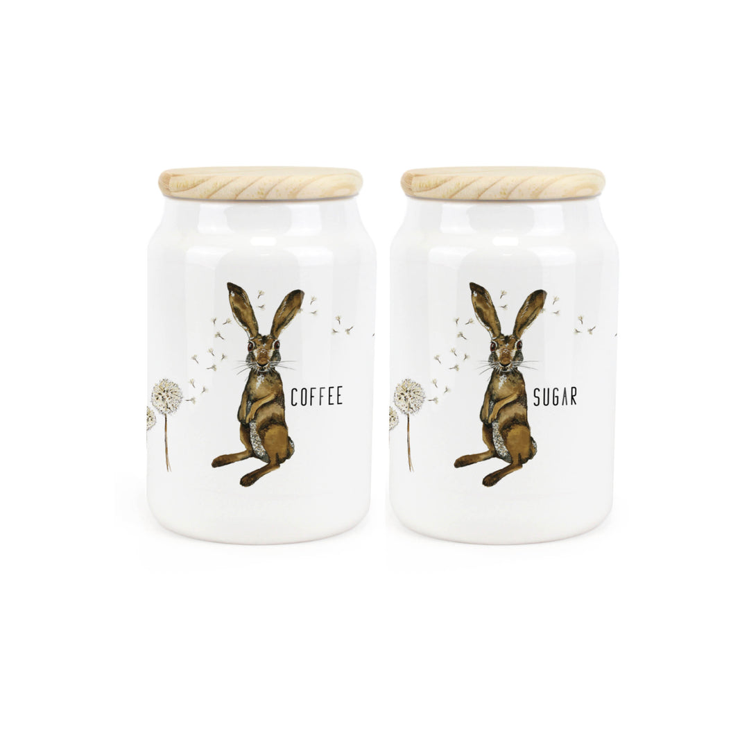 Purely Home Hare & Dandelions Ceramic Kitchen Canister Sets