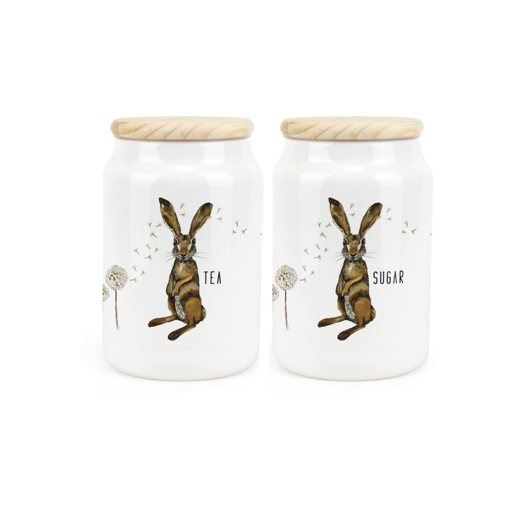 Purely Home Hare & Dandelions Ceramic Kitchen Canister Sets