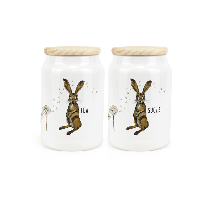 Purely Home Hare & Dandelions Ceramic Kitchen Canister Sets