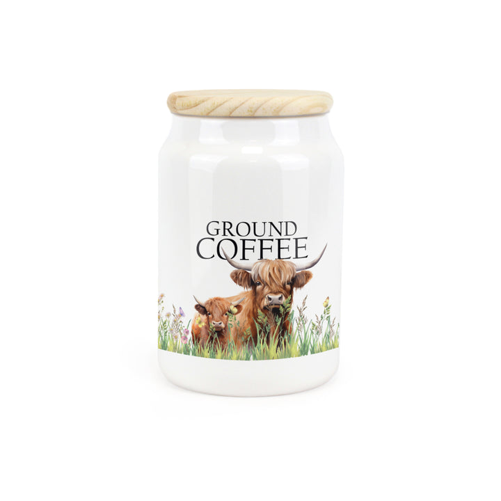 Purely Home Highland Cow & Calf Ceramic Kitchen Canisters