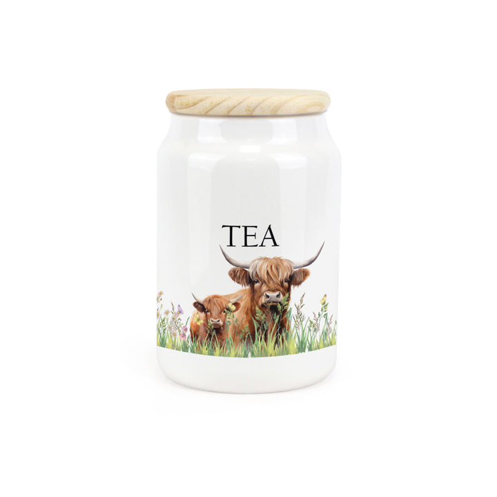Purely Home Highland Cow & Calf Ceramic Kitchen Canisters