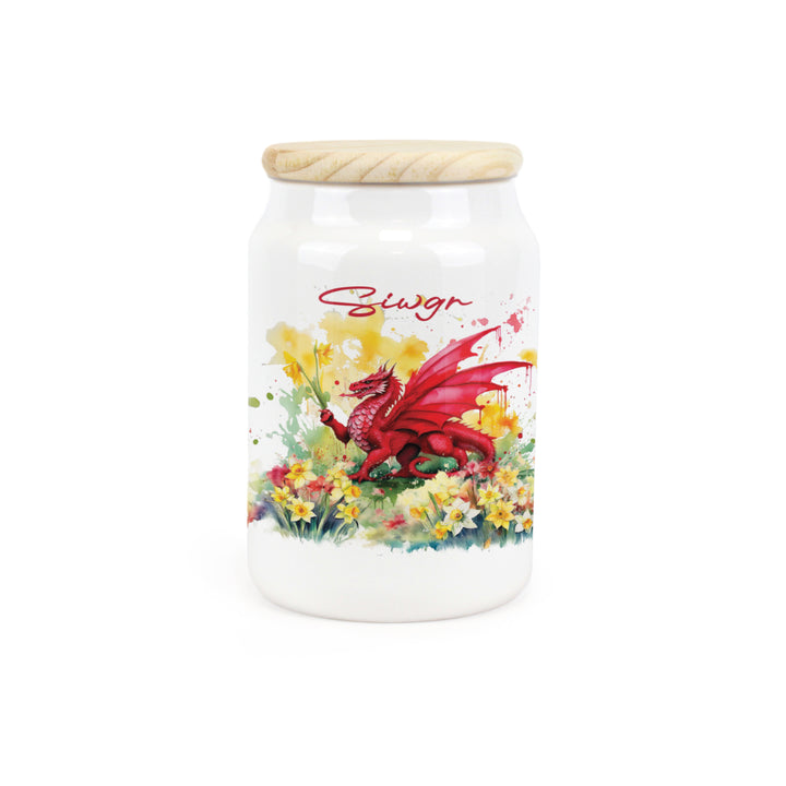 Purely Home Floral Welsh Dragon Ceramic Kitchen Canisters