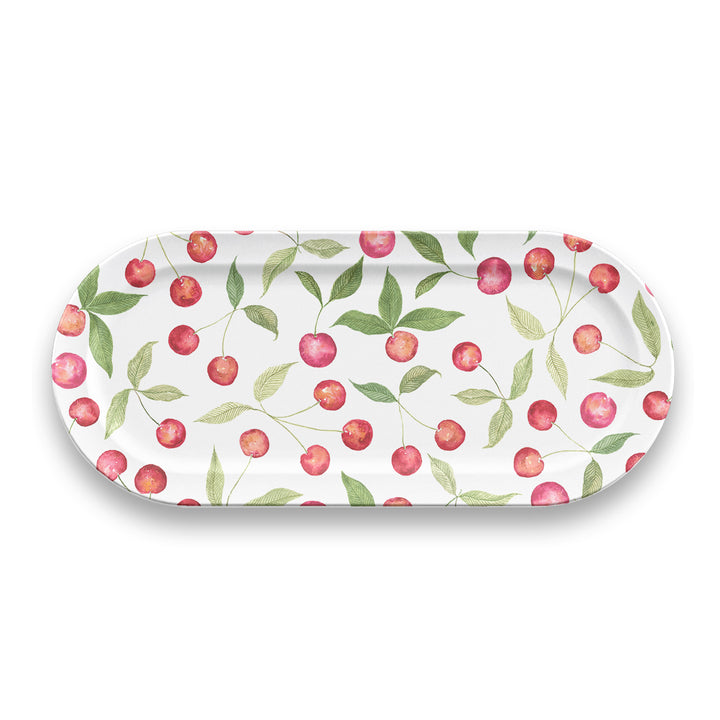 Berries & Cherries Melamine Oval Appetiser Tray