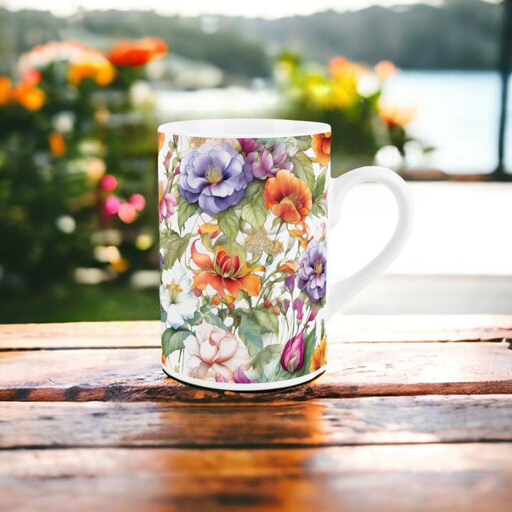 Purely Home Detailed Floral Ceramic Mugs