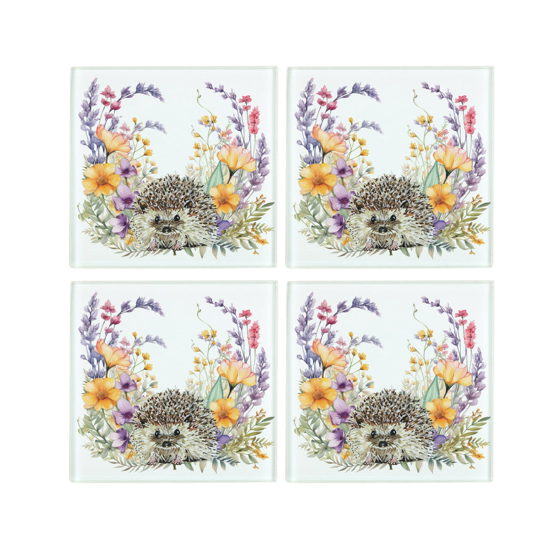 Purely Home Harriet Hedgehog Glass Coasters