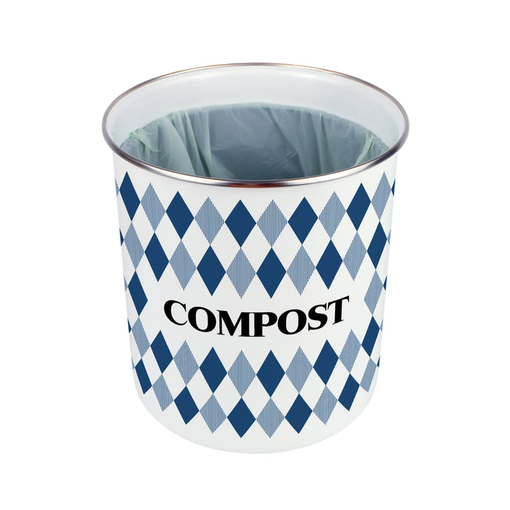 Purely Home Argyle  Toller Compost Caddy - Blue