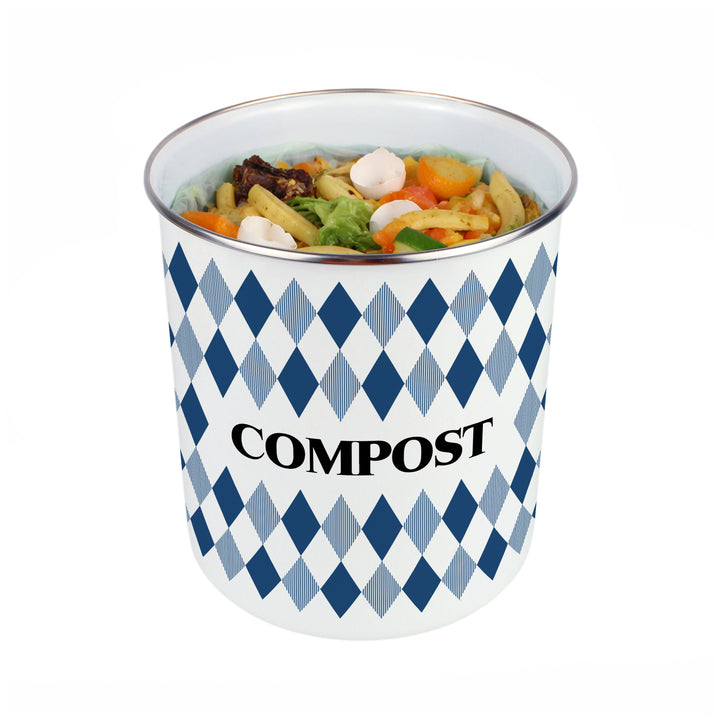 Purely Home Argyle  Toller Compost Caddy - Blue