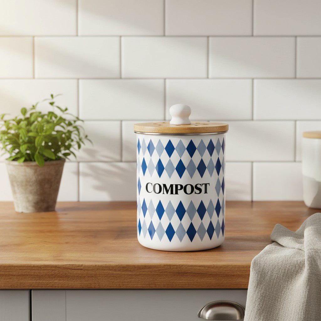 Purely Home Argyle  Toller Compost Caddy - Blue