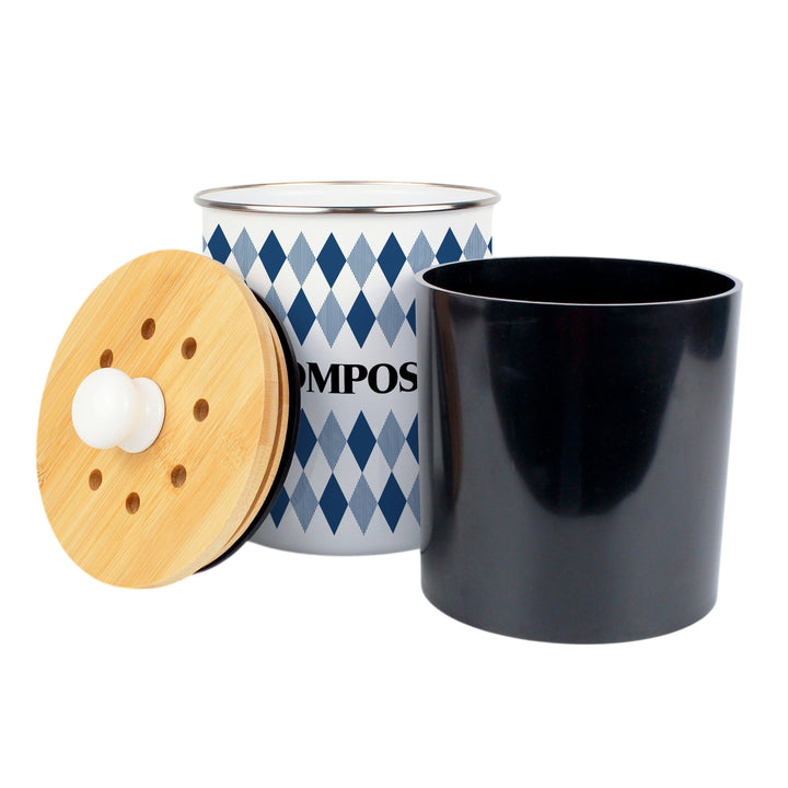 Purely Home Argyle  Toller Compost Caddy - Blue
