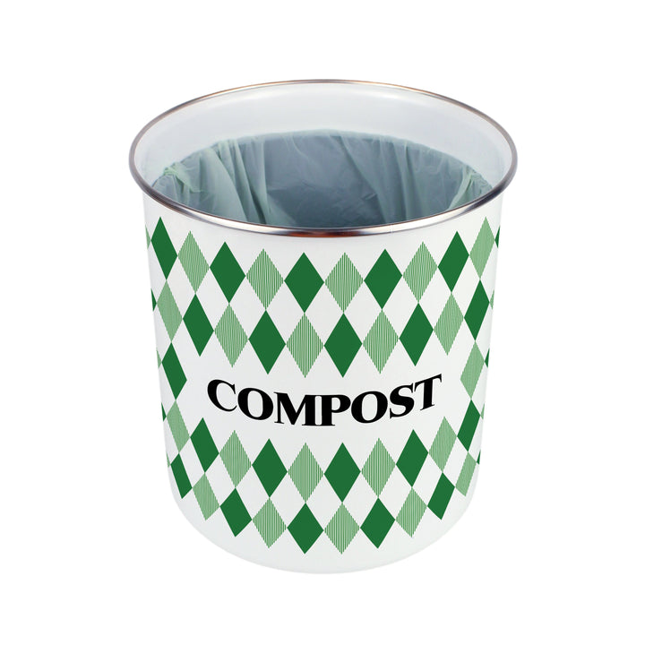 Purely Home Argyle Toller Compost Caddy - Green