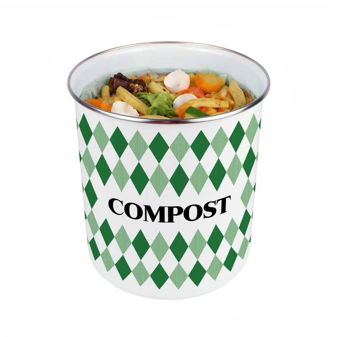Purely Home Argyle Toller Compost Caddy - Green