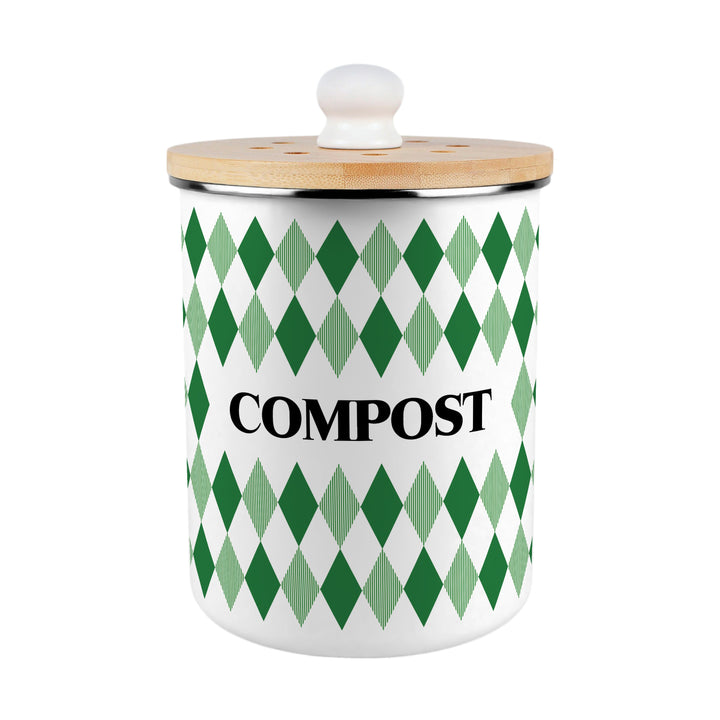 Purely Home Argyle Toller Compost Caddy - Green