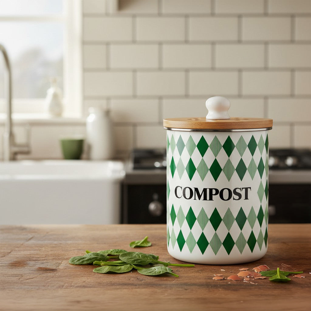 Purely Home Argyle Toller Compost Caddy - Green