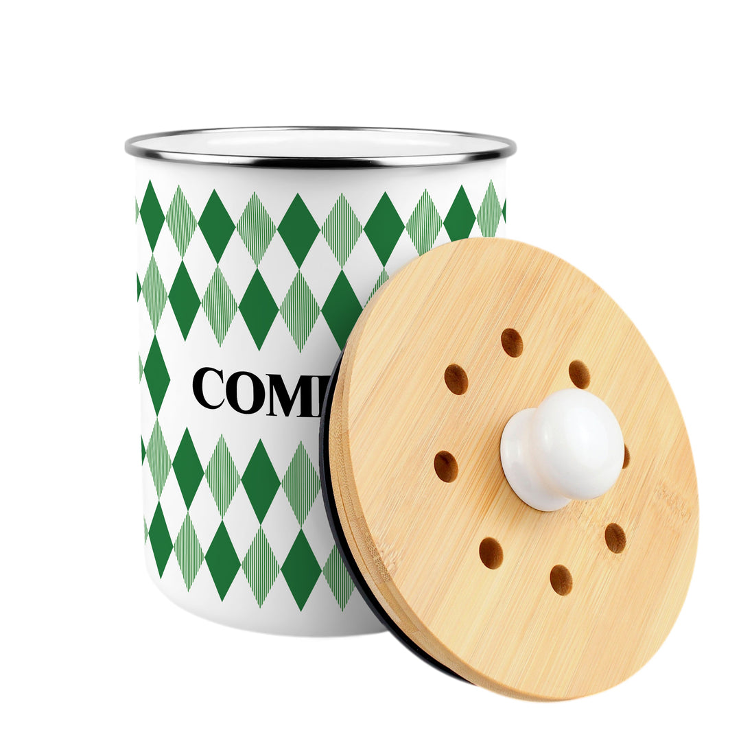 Purely Home Argyle Toller Compost Caddy - Green